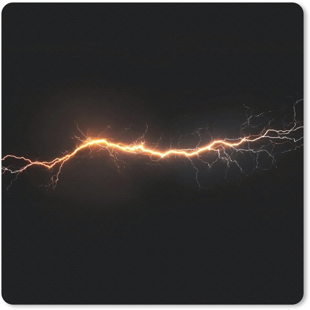 Muismat 30x30 cm - Mousepad Gaming - Oranje - Bliksemflits - Licht - Muismatten