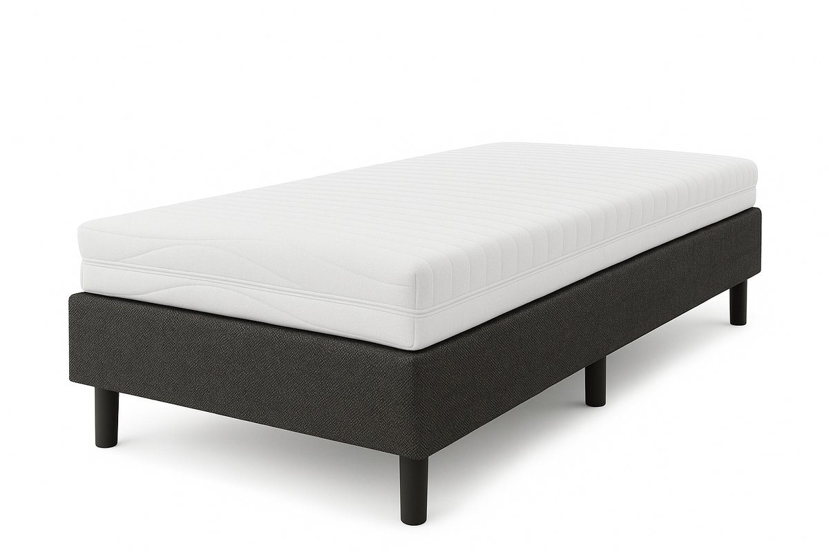 Nessa® 90x220 - Boxspring Furkan - Antraciet - Inclusief Matras