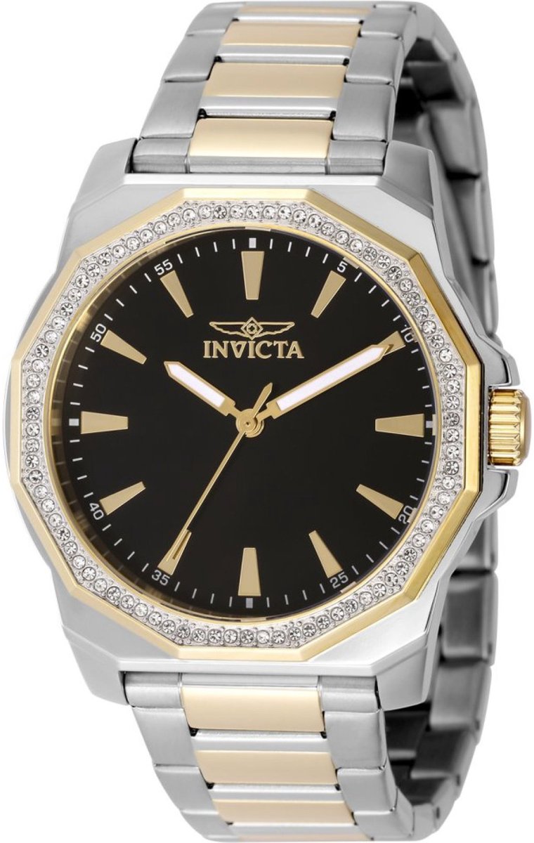 Invicta Speedway 49105 Heren Horloge - Waterdicht - Analoog - Quartz Uurwerk - Roestvrij Staal met zwarte Wijzerplaat - 42mm