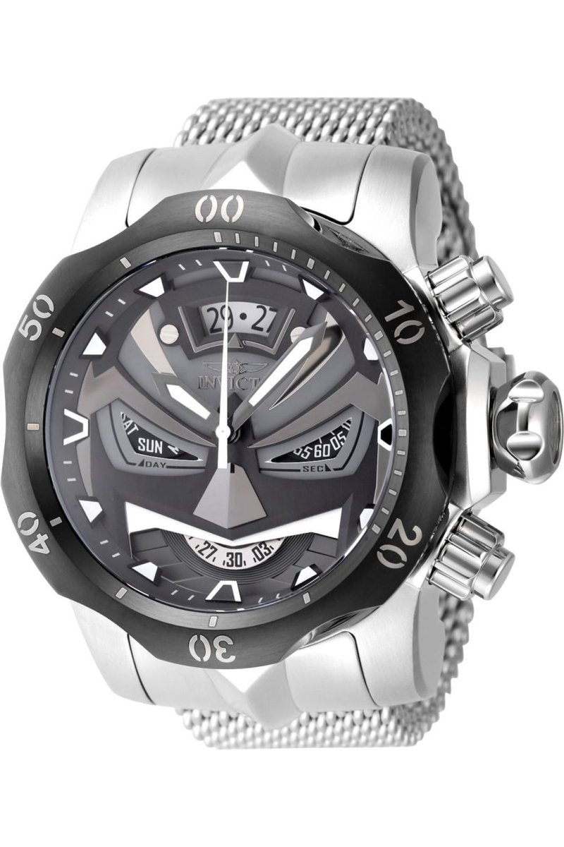 Invicta Venom 48169 Heren Horloge - Waterdicht - Analoog - Quartz Uurwerk - Roestvrij Staal met zwarte Wijzerplaat - 54mm