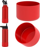Allecto Plus - Waterfles Houder Compatibel met Bredere Mond Flessen en Smallere Mond Flessen - Rode Siliconen Beschermhoes en Stootkussen voor Flessen (2 stuks)