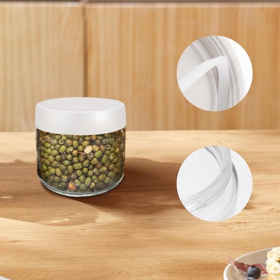 JJoexyfit Glazen pot met Scew Deksel, Overnight Haver Containers