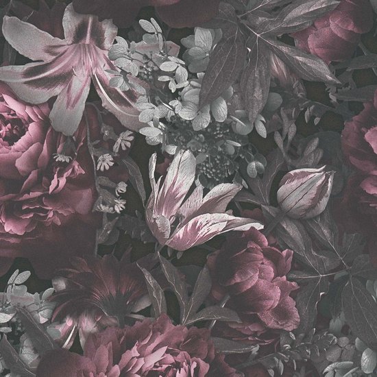 DIVERS PAPIER PEINT FLORAL | Botanique - gris rose noir blanc - AS Création PintWalls II