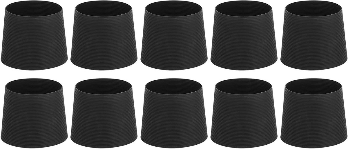 Allecto Plus - Set van 10 Siliconen Antislip Bekersleeves voor Glazen Flessen en Mokken in het Zwart - Herbruikbare Bekersleeves