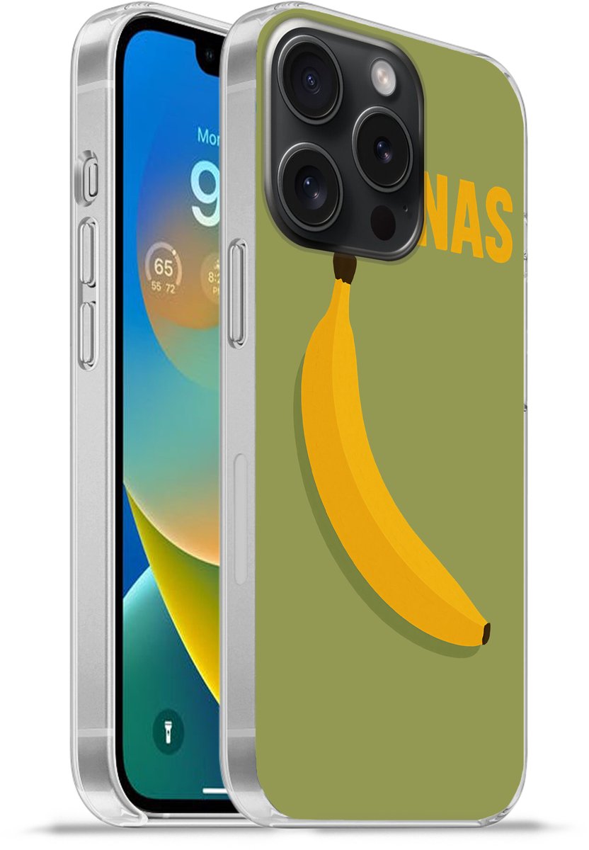 Telefoonhoesje Geschikt voor iPhone 15 Pro hoesje - Banaan - Minimalistisch - Geel - Siliconen Telefoonhoesje Telefoonhoesje