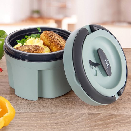 Boîte isotherme en acier inoxydable TERMO 2,4 l - Récipient chauffant - Thermos pour déjeuner - Thermos pour soupe - Récipient alimentaire - Pot à déjeuner