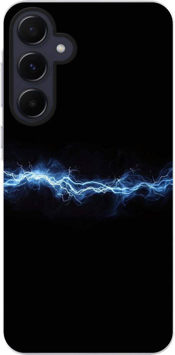 Telefoonhoesje Geschikt voor Samsung Galaxy A55 hoesje - Gaming - Bliksemflits - Blauw - Energie - Siliconen Telefoonhoesje Telefoonhoesje
