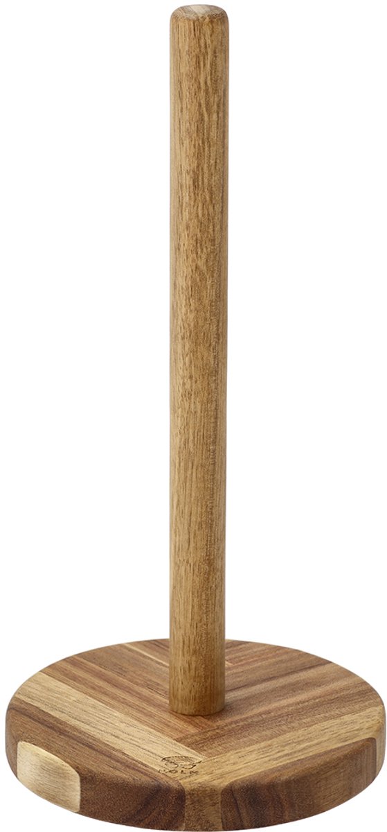 HOLM Keukenrolhouder – Keukenpapierhouder met Stabiele Voet – Rustieke Papierrolhouder voor Keuken & Eettafel – Acaciahout – FSC Gecertificeerd – 28 x 14 x 14 cm – Hout
