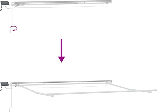 vidaXL - Auvent - manuel - extensible - avec - LED - 450x300 - cm - rouge bordeaux