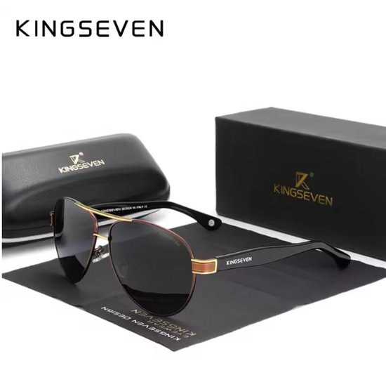 Lunettes de soleil KINGSEVEN 7777 - Grijs -Gris - Homme-Femme - Polarisées - UV400 - Aviateur