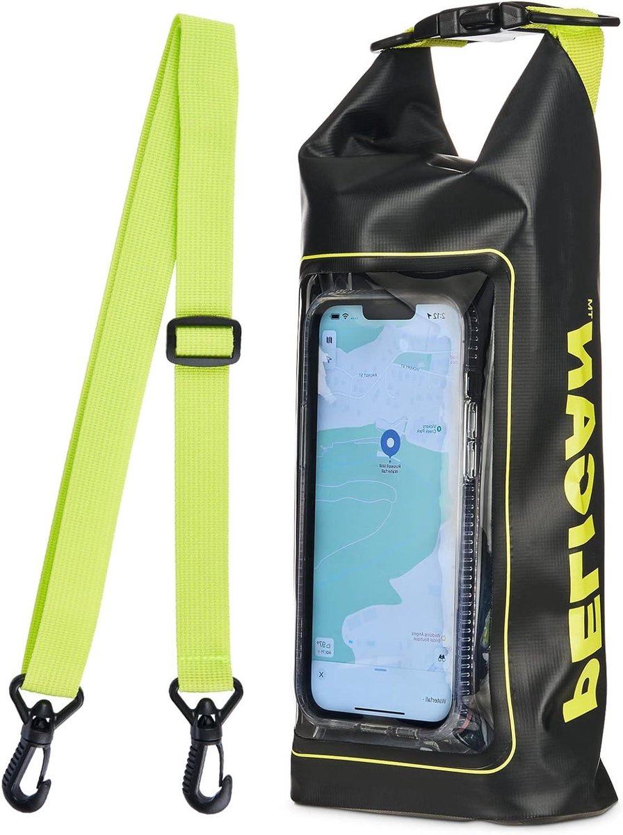 Marine IP68 Waterdichte Pelican Dry Bag 2L - Roll Top Waterdichte Rugzak met Telefoonhoesje/Pouch - Accessoires voor boot en kajak - Essentials voor Camping Zwemmen Strand Vissen Rafting Reizen - .