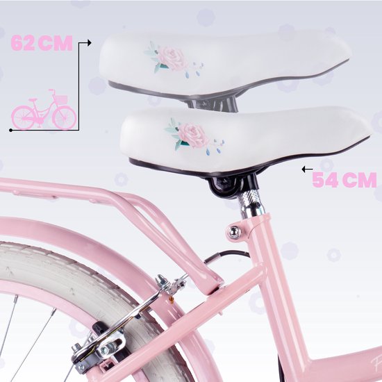 Flower Bike Fiets voor een meisje van 6 tot 10 jaar, 20 inch Roze, 6 versnellingen Shimano, kinderfiets in hoogte verstelbaar van Flower Bike — afbeelding 2