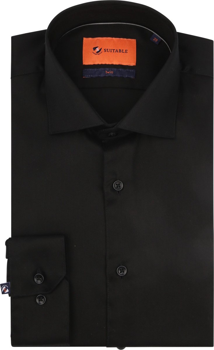 Suitable Overhemd Black - Maat 38 - Heren - Overhemden Formeel