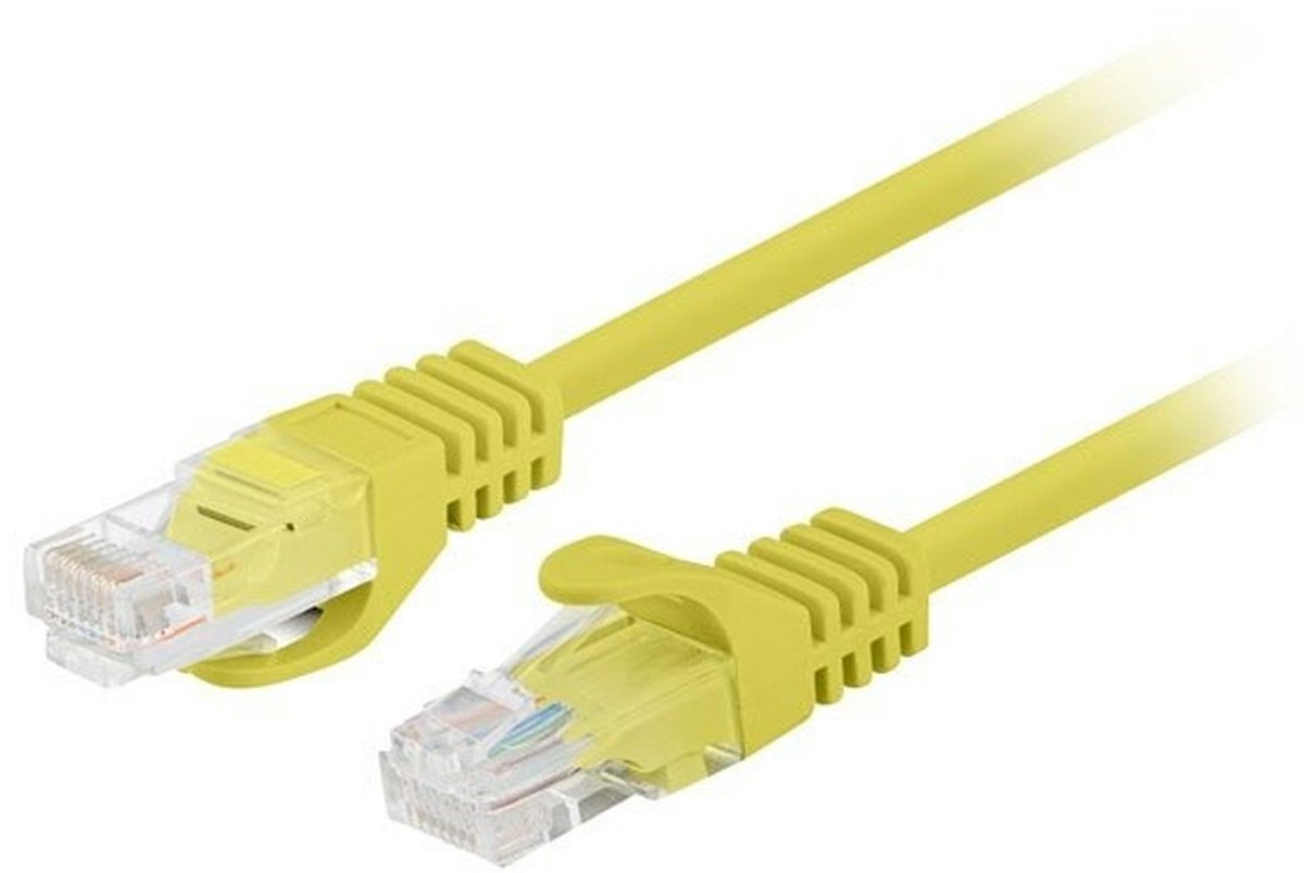 Stevige UTP-netwerkkabel categorie 6 Lanberg PCU6-20CC-0025-Y Geel 25 cm