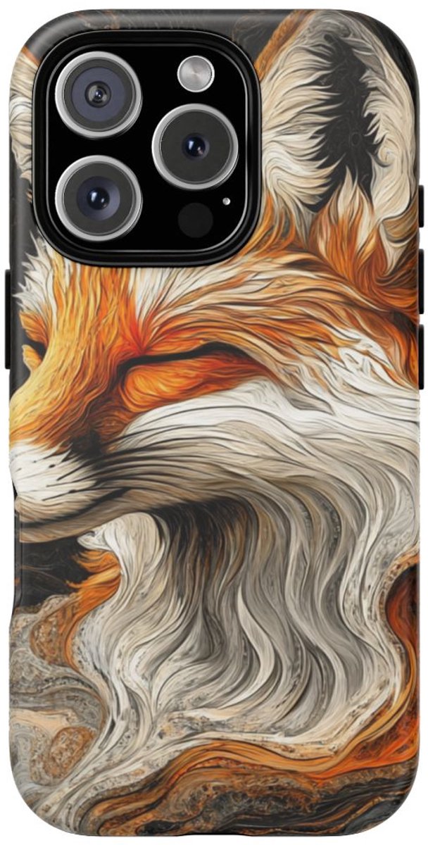 Abstract Vosportret – Telefoonhoesje Geschikt voor iPhone 16 Pro