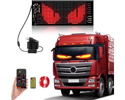 2 stuks Devil Eyes Light voor auto's - led-ogen voor vrachtwagen - flexibel led-displaybord - programmeerbaar lichtreclame - gepersonaliseerd lichtbord met bluetooth smart app voor auto