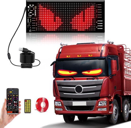 Led Devil's ogen voor auto - Programmeerbaar & flexibel display - 2 ...