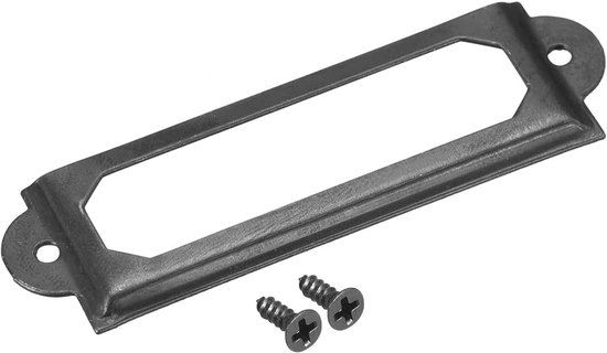 Set van 30 metalen labelhouders - kaartframe voor bestandsnaam - bibliotheeklade - zwart - 60 x 17 mm — afbeelding 5