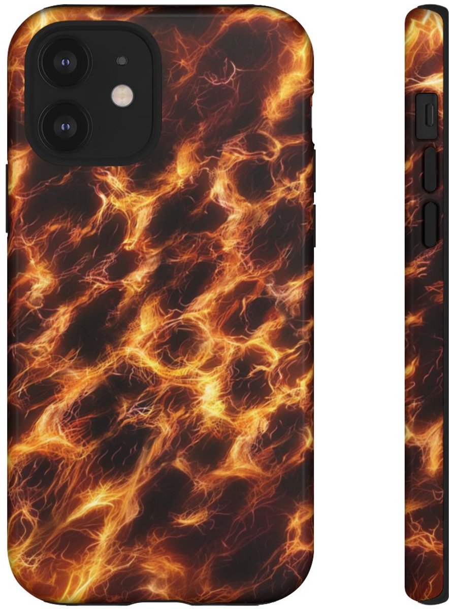 Gloeiende Vezelstructuur met Vurige Lijnen – Telefoonhoesje Geschikt voor iPhone 12