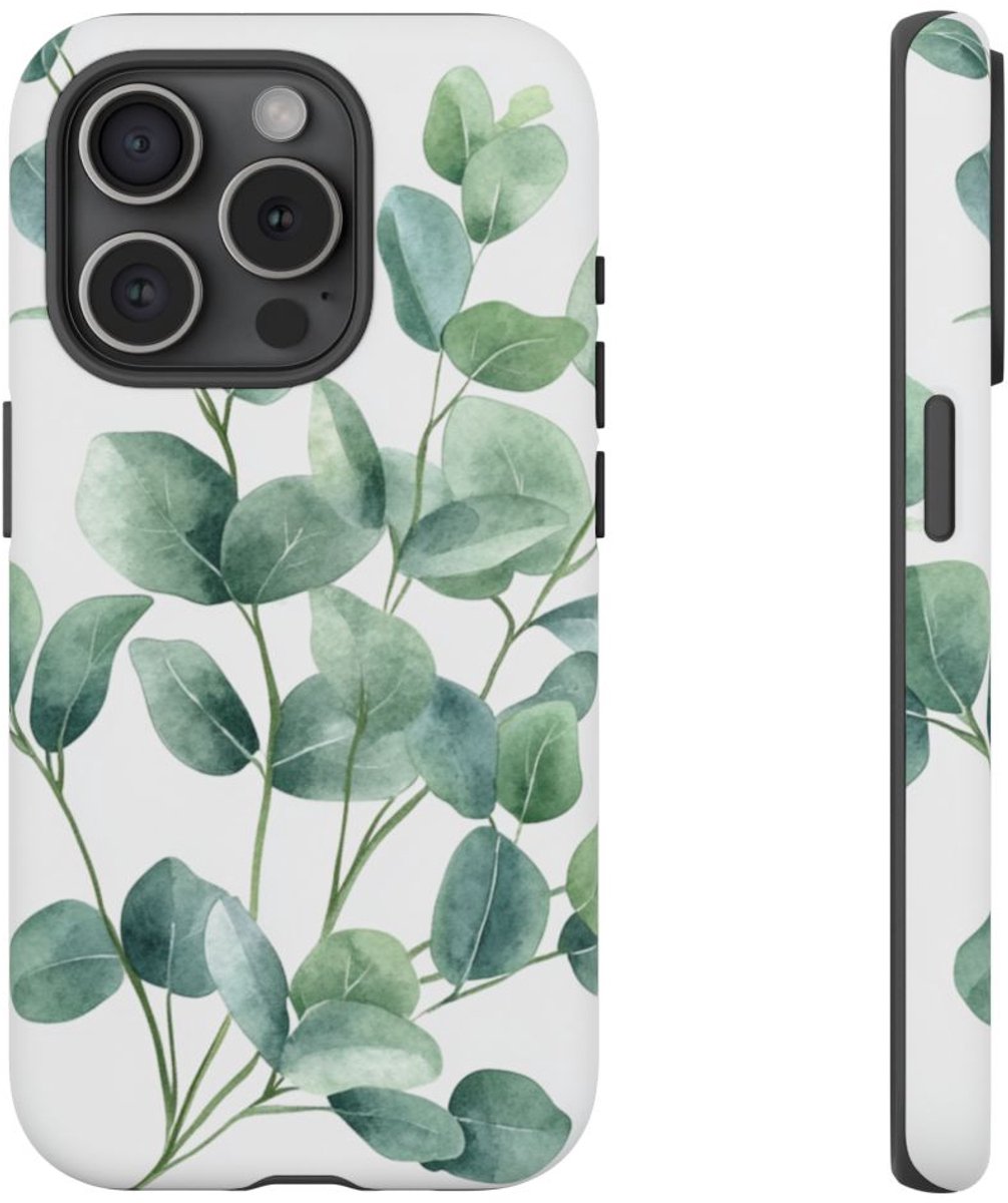 Aquarel Eucalyptusbladeren – Telefoonhoesje Geschikt voor iPhone 15 Pro