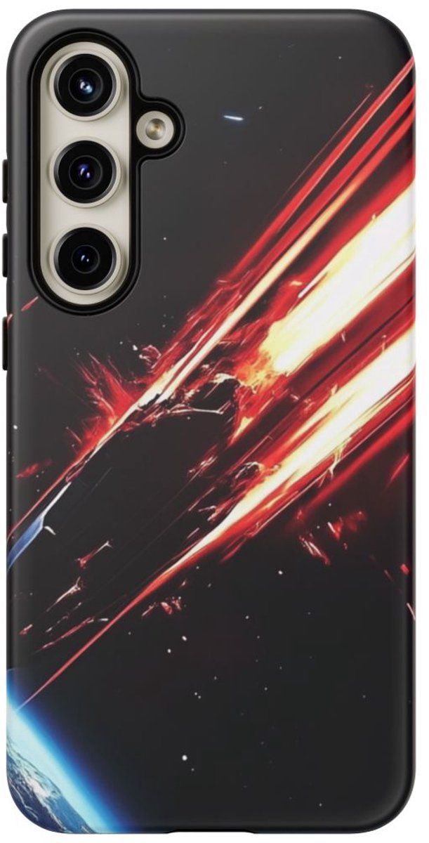 Vurige Meteoor Richting Aarde – Telefoonhoesje Geschikt voor Galaxy S24 Plus