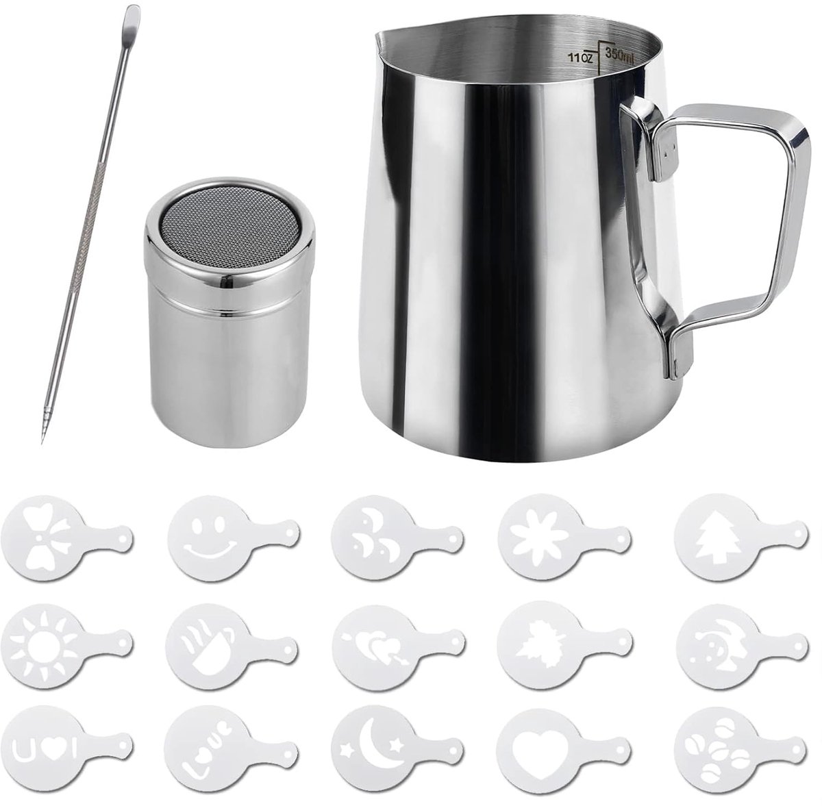 Roestvrijstalen Melkschuimkan - 350 ml - Perfect voor Cappuccino en Latte Art