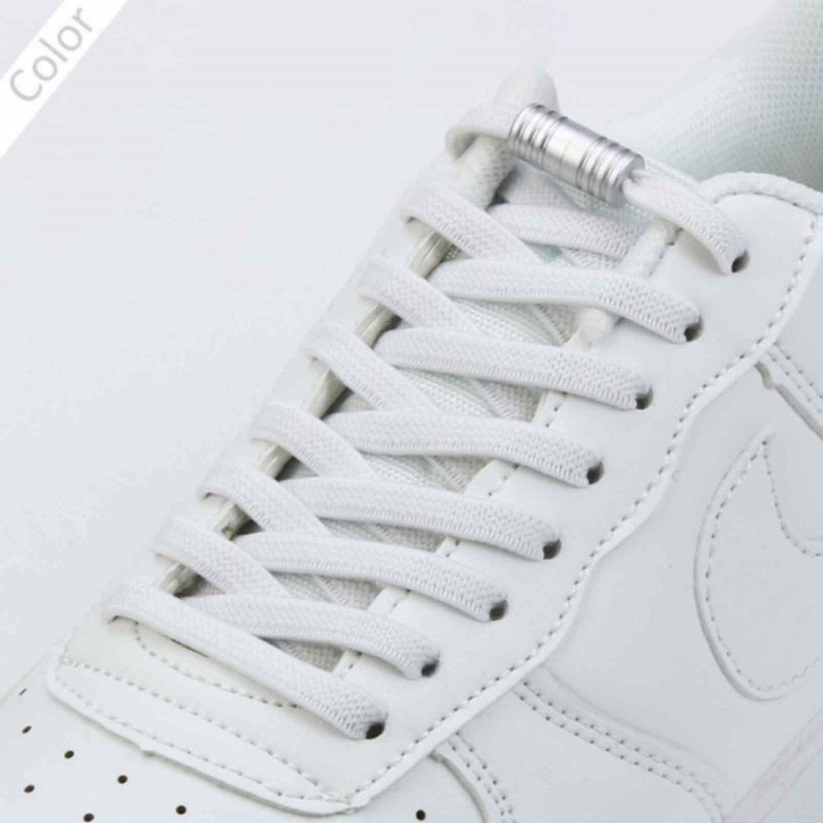 Stepace Elastische Veters met Metalen Kappen, Veters zonder strikken voor Kindersneakers en Volwassenen, 2 Paar plat, met Draaisluiting Oranje