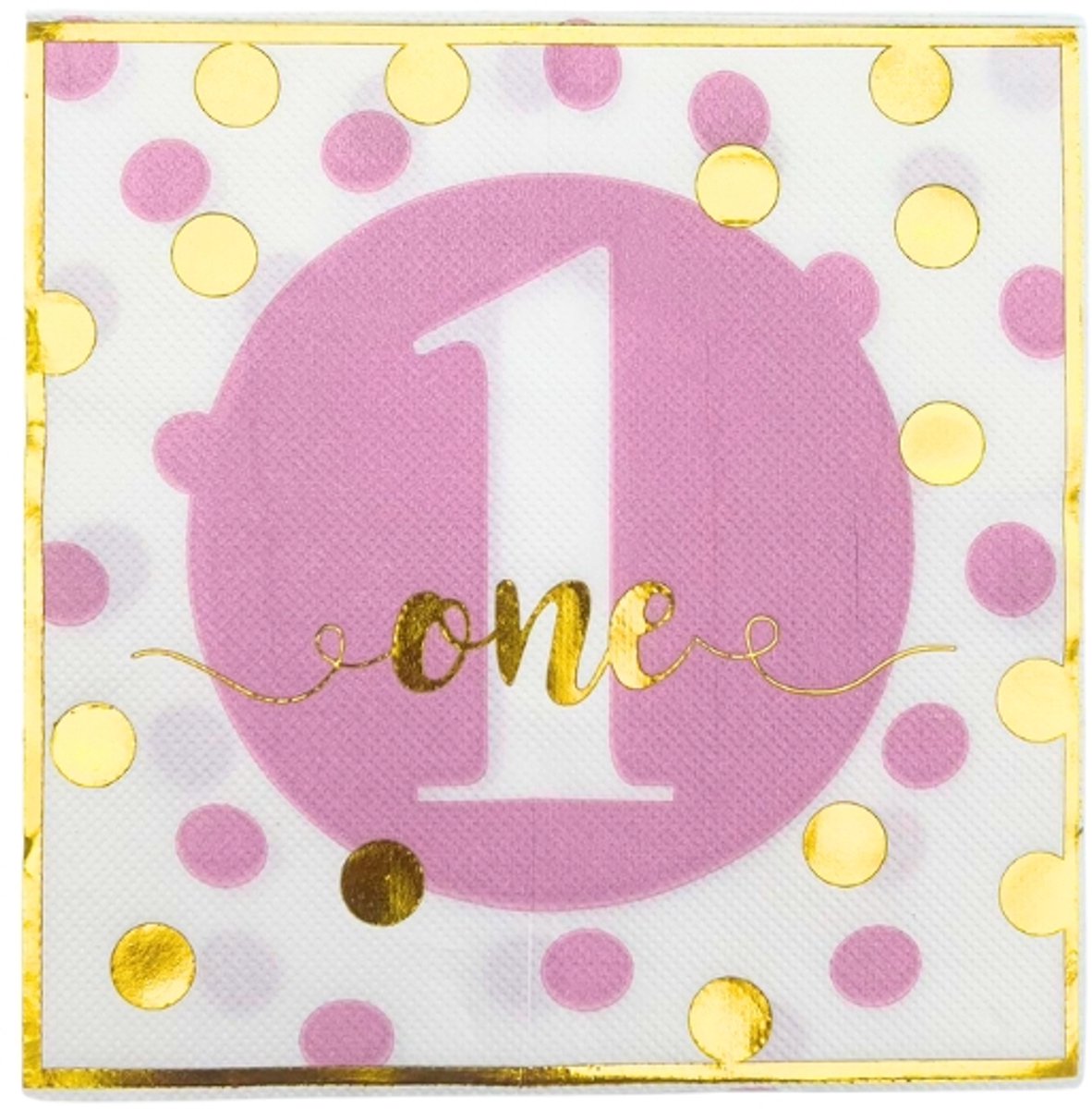 Servetten One Roze/Goud (20st)