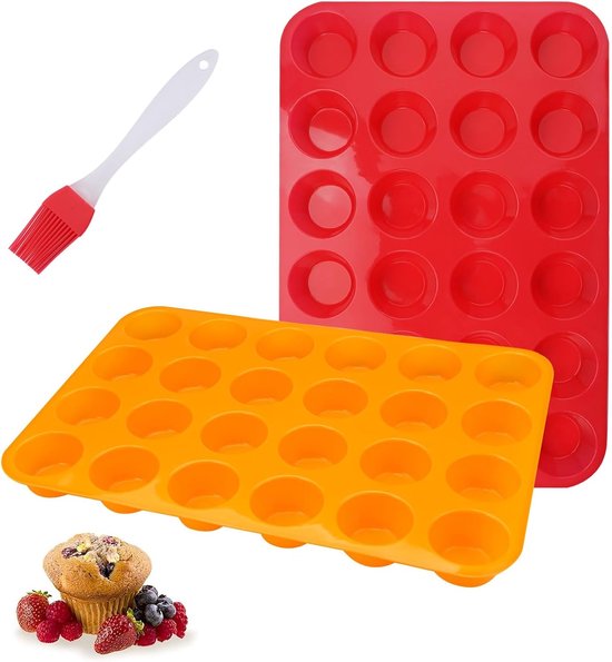 APACALI 4 stuks mini-muffinvormen voor 24 muffins, 22 x 33 x APACALI 4 stuks mini-muffinvormen voor 24 muffins, 22 x 33 x