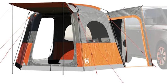 vidaXL - Autotent - 4-persoons - waterdicht - grijs - en - oranje van Vidaxl — afbeelding 4
