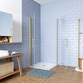 Cabine de douche 90x120x195cm Pliable en verre de sécurité NANO Easyclean 6mm, profilé aluminium doré