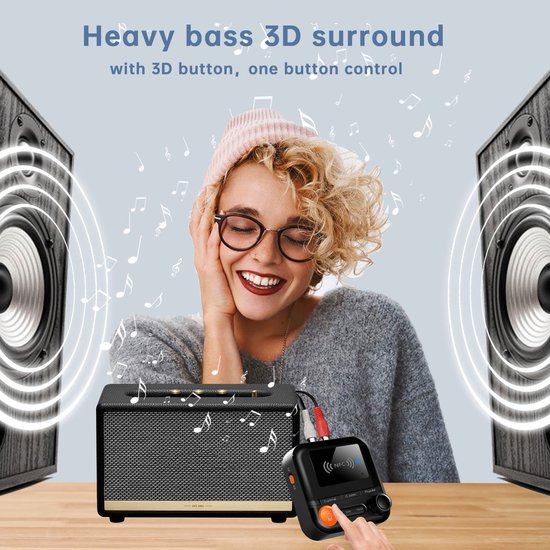 Ferfito Bluetooth 5.2 Audio-ontvanger met NFC & TF-kaartslot - Audio Receiver - Draadloze Muziekadapter met 3D/Rock/Jazz Geluidsmodi, RCA/AUX/Type-C - Voor Oude Versterkers & Stereosystemen van Ferfito — afbeelding 3