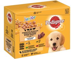 Pedigree Junior - Natvoer Hond (Puppy) - Smakenmix in Gelei - 12 x 100g (Multipack)