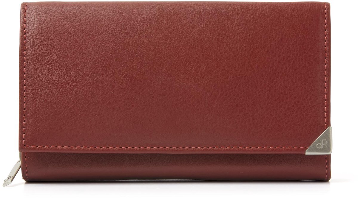 Ruime portemonnee met overslag en ritsvakken | Beurs dames | Geldbeugel dames met 7 pasjesvakken, 5 steekvakken en klassiek design | Elegante en functionele leren portemonnee voor dames | RFID-bescherming | 15178