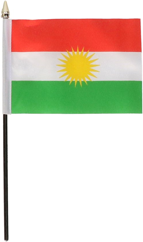 Drapeau de table Kurdistan 10 x 15 cm avec standard