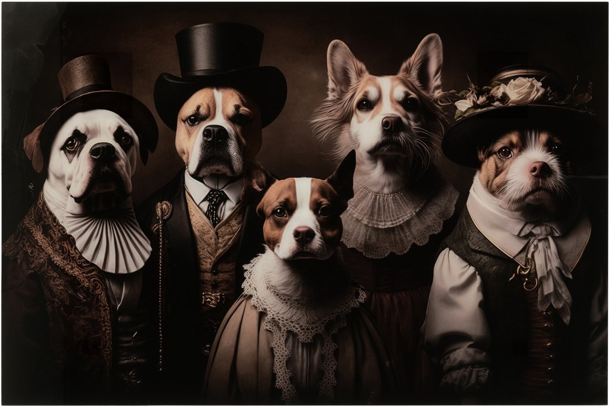 wanddecoratie Old Dog - glas - mix