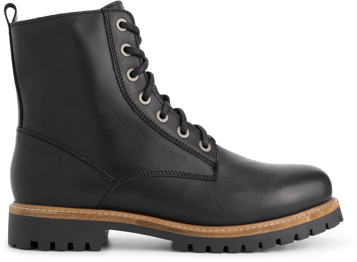 Travelin’ Kvaloya Heren Veterboots Leer Zwart