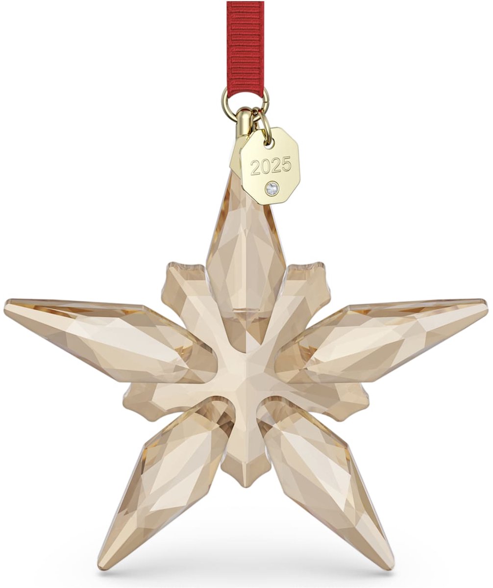 Swarovski beeldjes Annual Edition Ornament Festive 2025 5701826 | goudkleurig kerstornament ophangen aan kerstboom raam of decoratie | stervormig ontwerp
