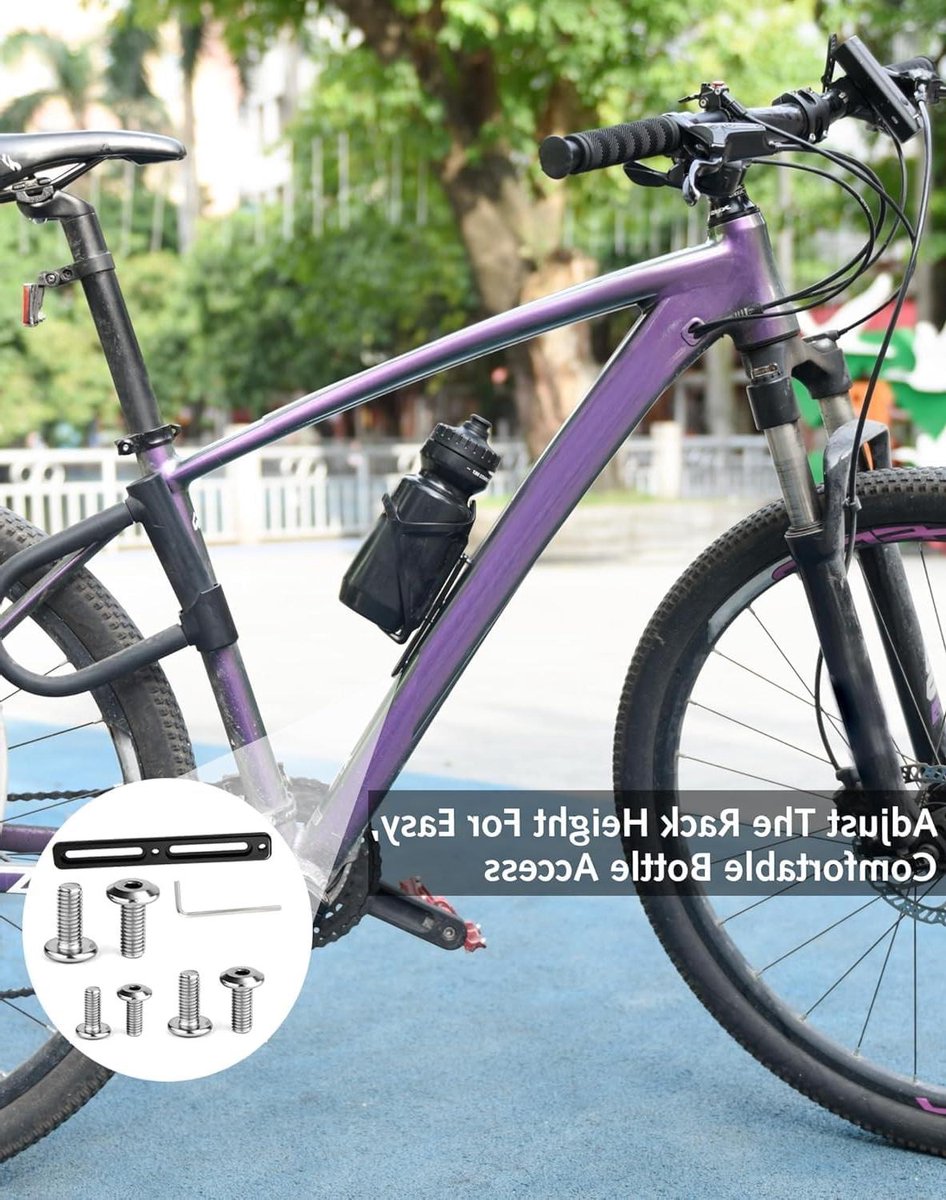 Allecto Plus - Fietsflessenhouder adapter voor Road en Mountain Bike - Aluminium legering - Instelbaar - Waterfleshouder met 6 schroeven - Fietsaccessoire