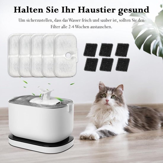 42 Pezzi Filtri E Spugne Per Fontanella Gatti PETLIBRO – Compatibili PLWF005/PLWF115/PLWF105, 21+21