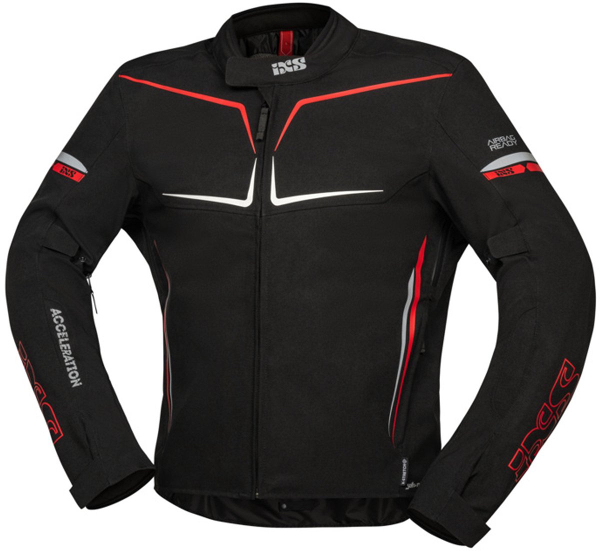 IXS TS-Pro ST+ Waterdichte Zwart Rood Textiele Motorjas - Jas