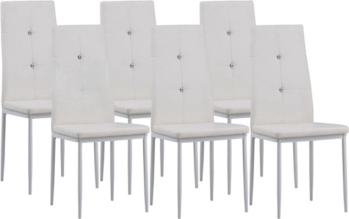 Thuys – Stoelen 6 Stuks – Stoelen – 14.5 x 30 x 120.5 cm – Wit