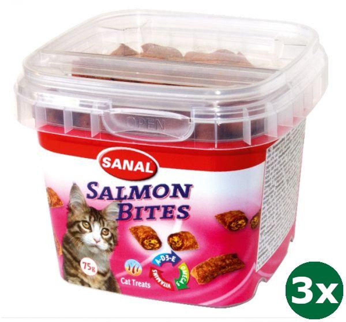Sanal cat salmon bites cup 3x 75 gr