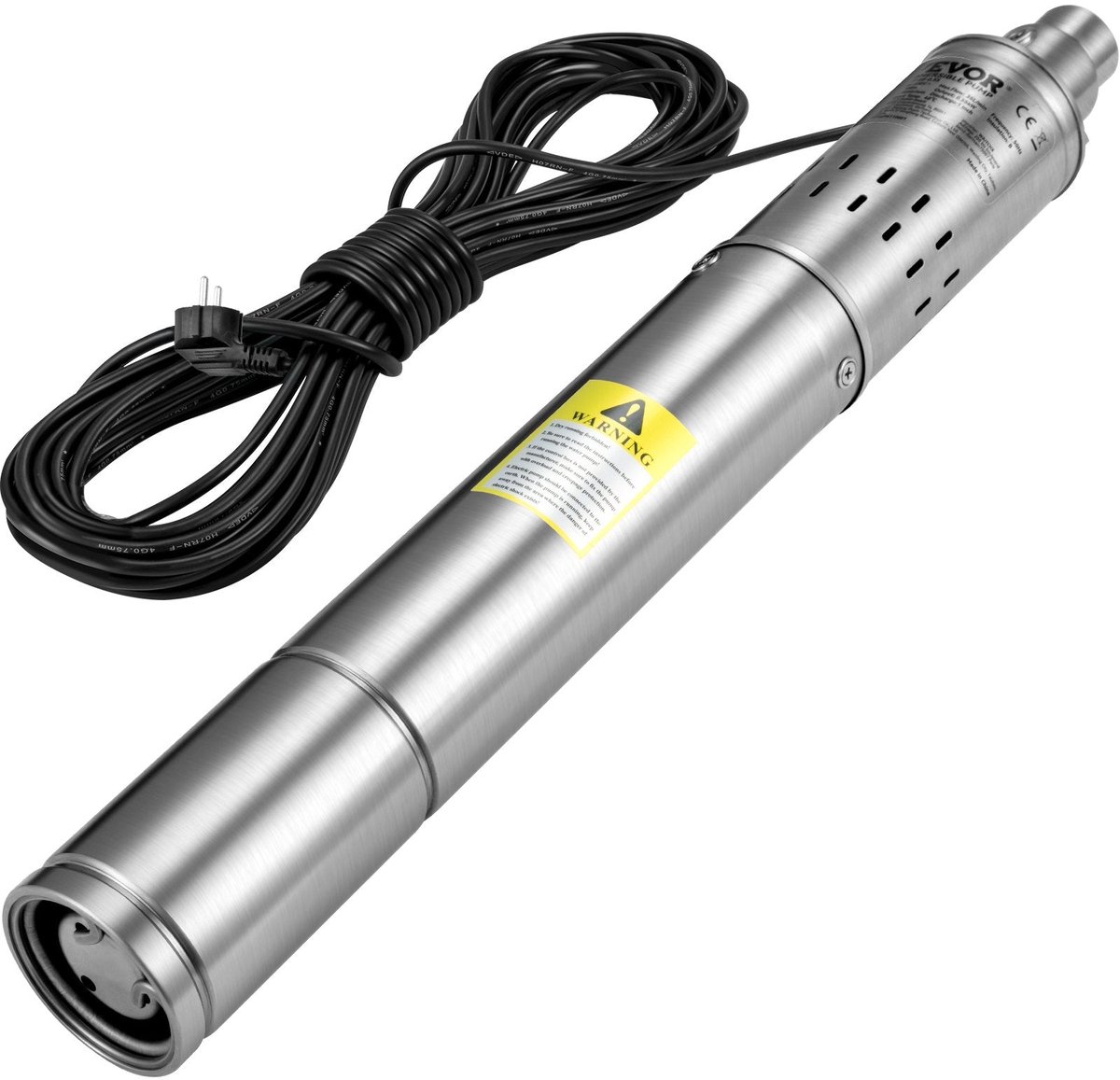 Diepe put dompelpomp - Rioolpomp - Grote stroomsnelheid, hoge opvoerhoogte, water extraheren - 550W - 0.75HP - 2850TPM - 35L/Min - IP68 - Zilver