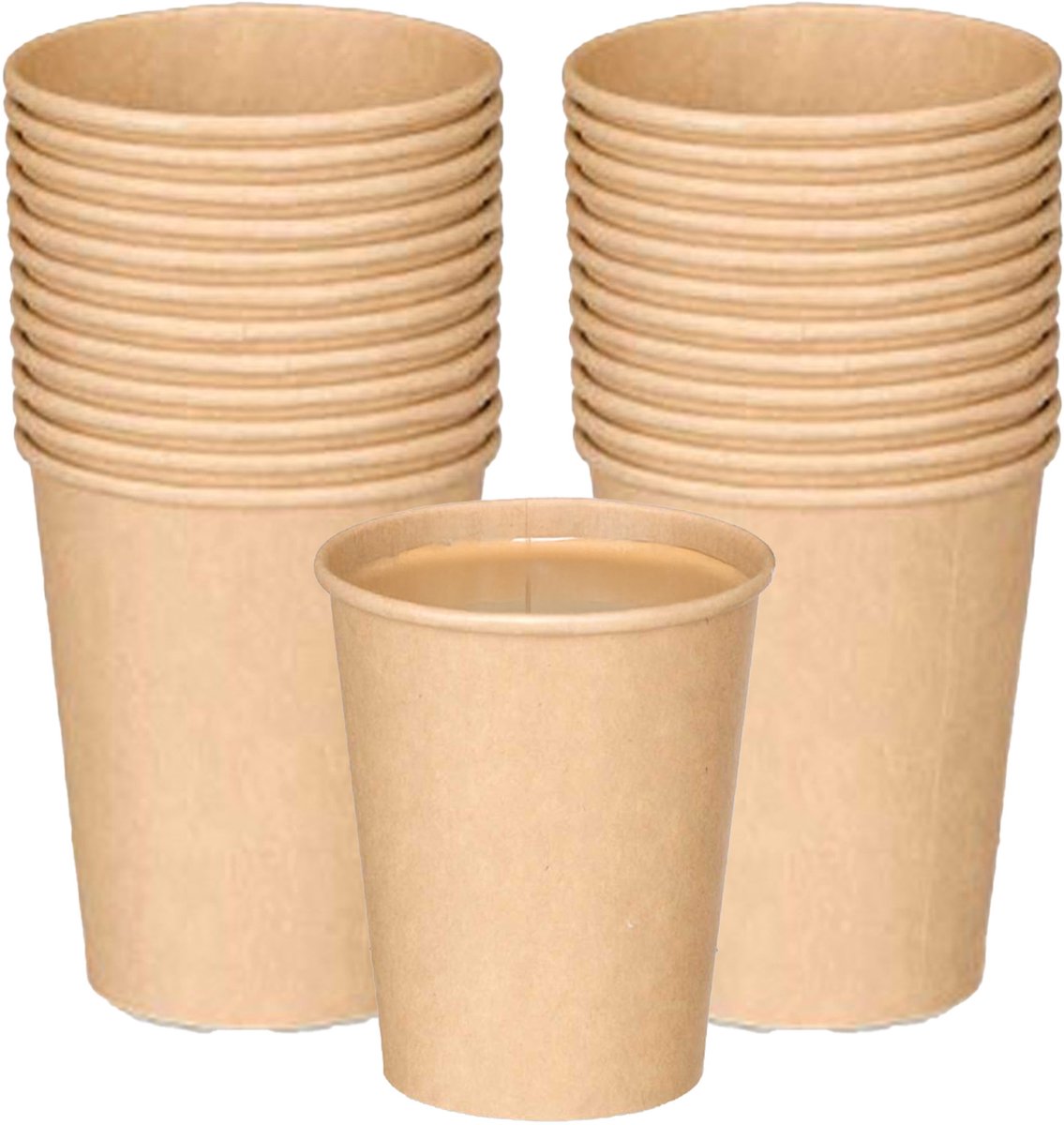 Kinvara papieren koffiebeker/drinkbeker - 24x stuks - 240 ml - gerecycled kraft papier - Biologisch afbreekbaar - wegwerp bekers
