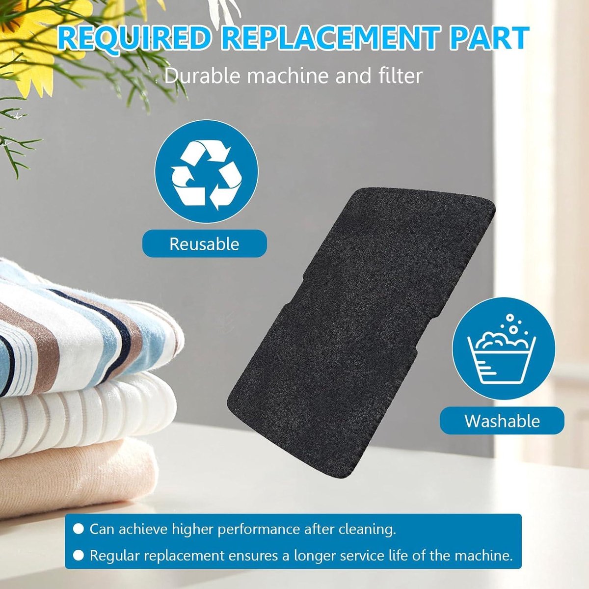 Allecto Plus - Filters voor wasdroger, 3 stuks, 240 x 150 x 10 mm - Beko Grundig Blomberg ElektraBregenz - Schuimstoffilter voor condensdroger met warmtewisselaar - Hoge kwaliteit, efficiënte filtering. thumbnail 4
