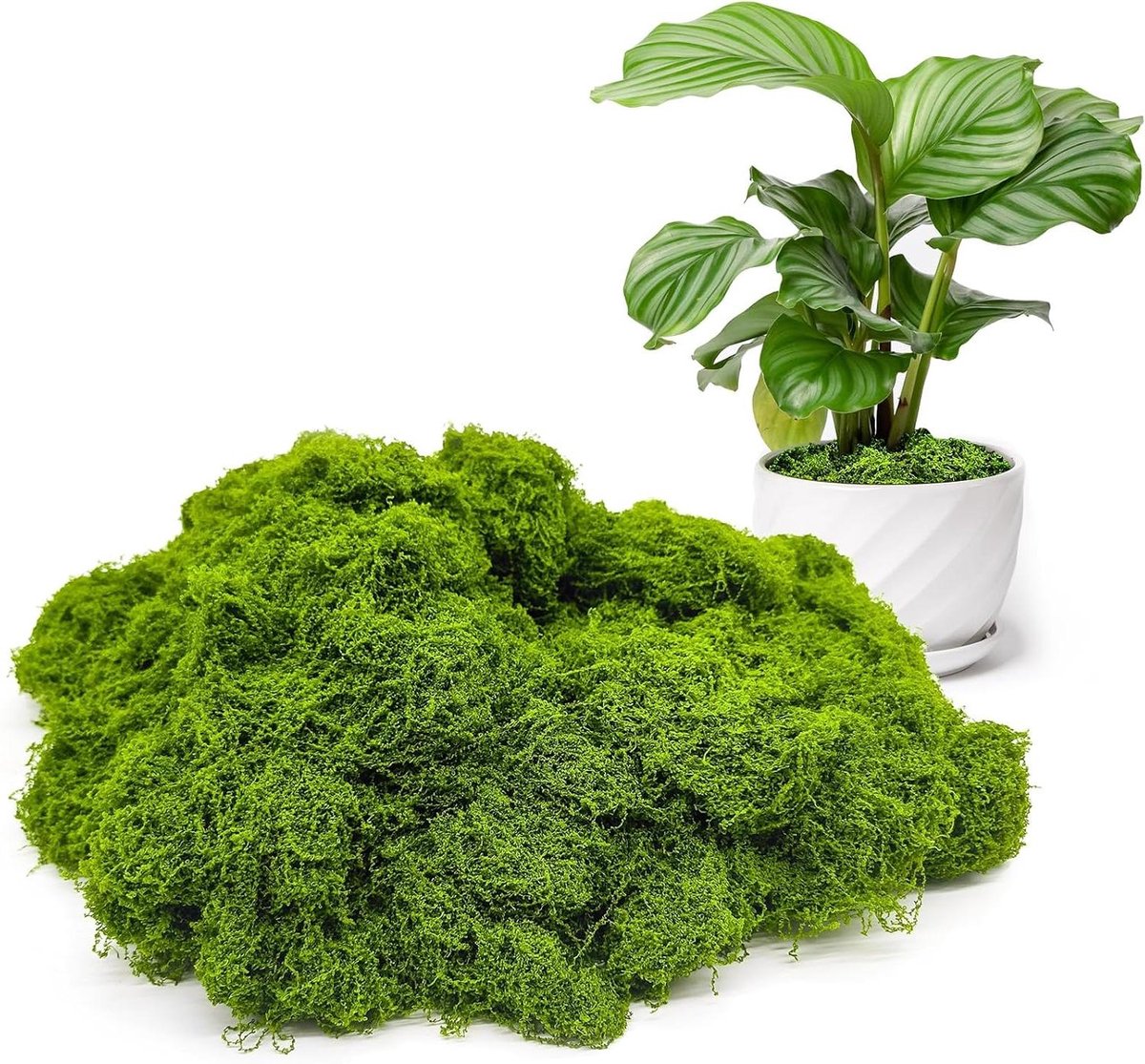 Decoratie nep mos - groen - 50 gram - Hobby/knutselen - herfst/kerst