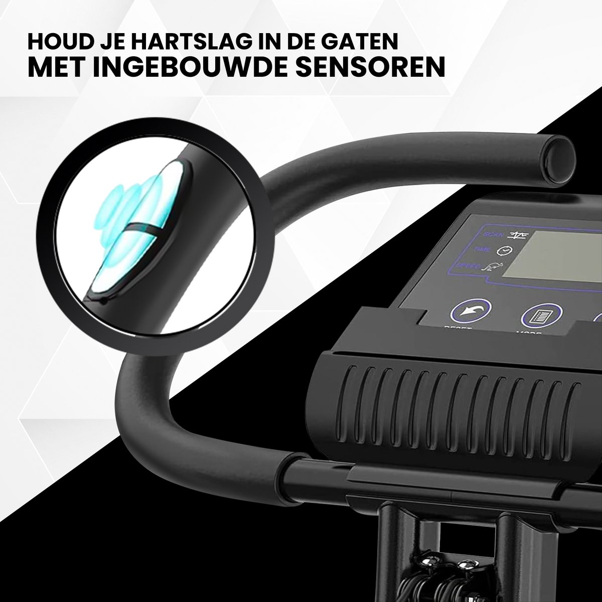Afbeelding 3 van Fitby Hometrainer - Fitnessfiets - Opvouwbaar - Hardslagfunctie - 10 weerstandniveaus - Hometrainers fitness