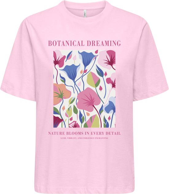 Only T-shirt Onltrudy S/s Boxy Tee Cs Jrs 15338541 Cherry Blossom/botanical Dames Maat - XS