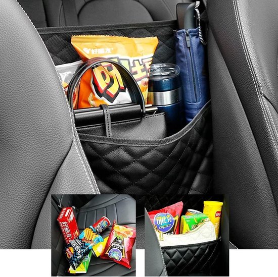 Auto-organizer tussen de voorstoelen, dubbelzijdige auto-opbergtas